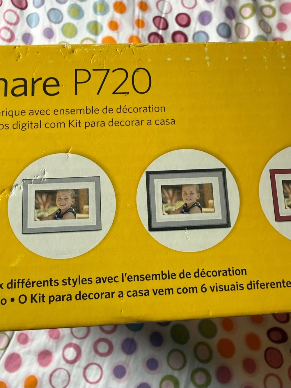 Kodak EasyShare P720 Digital Photo Frame w/Home Decor Kit Y2K Retro- Non WiFi